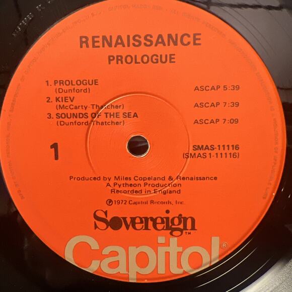 Renaissance Prologue UK ORIGINAL EX Sovereign Vinyl LP ULTRASONIC CLEAN - Picture 5 of 9
